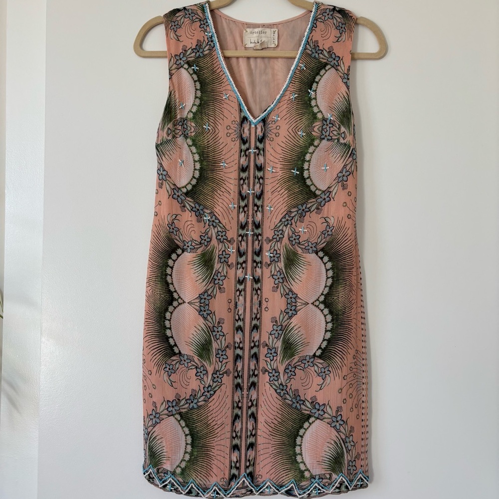 Nicole Miller Fairy Whimsical Beaded Embroidered Mini Cocktail Dress